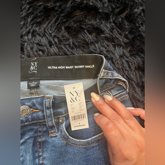 Ultra High Waist Skinny Ankle Blue Jeans Size 0 New York & Company - Picture 2 of 7